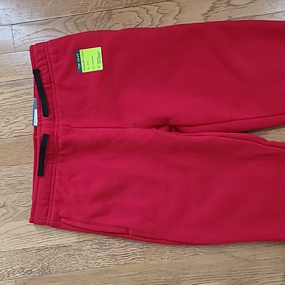 TEK GEAR BRAND BOYS RED HUSKY FLEECE JOGGER PANTS SIZE MEDIUM HUSKY